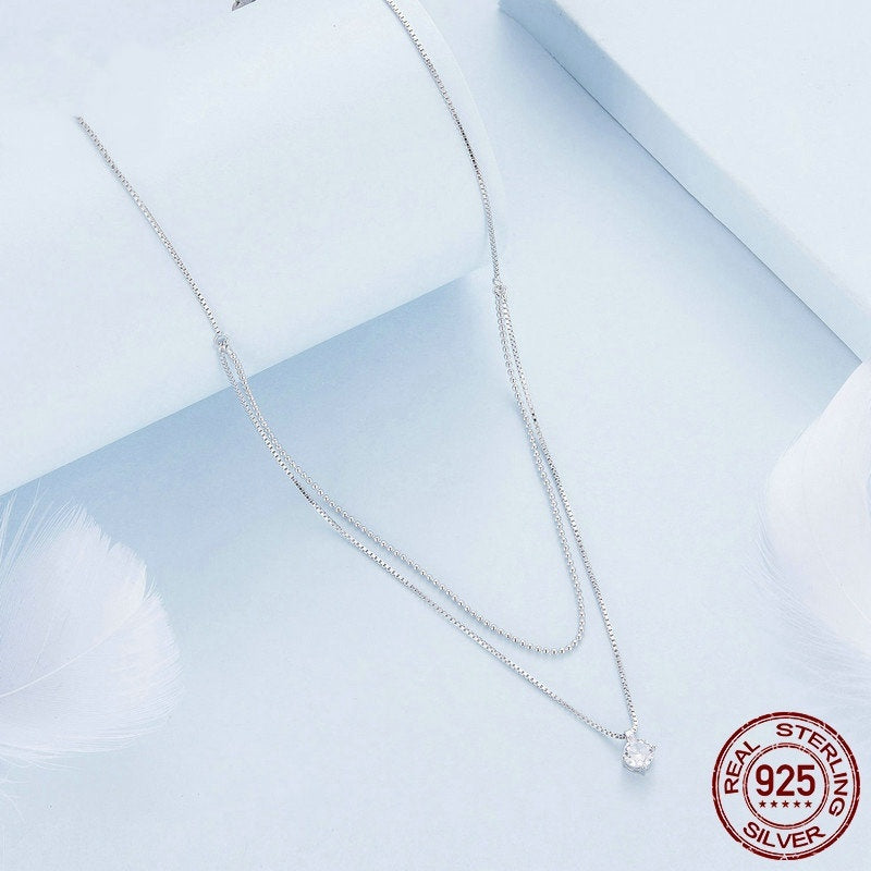 Silver Double-layered Necklace