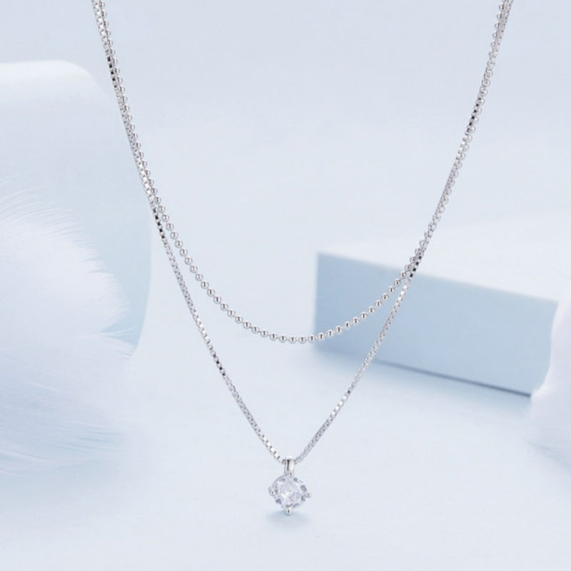 Silver Double-layered Necklace