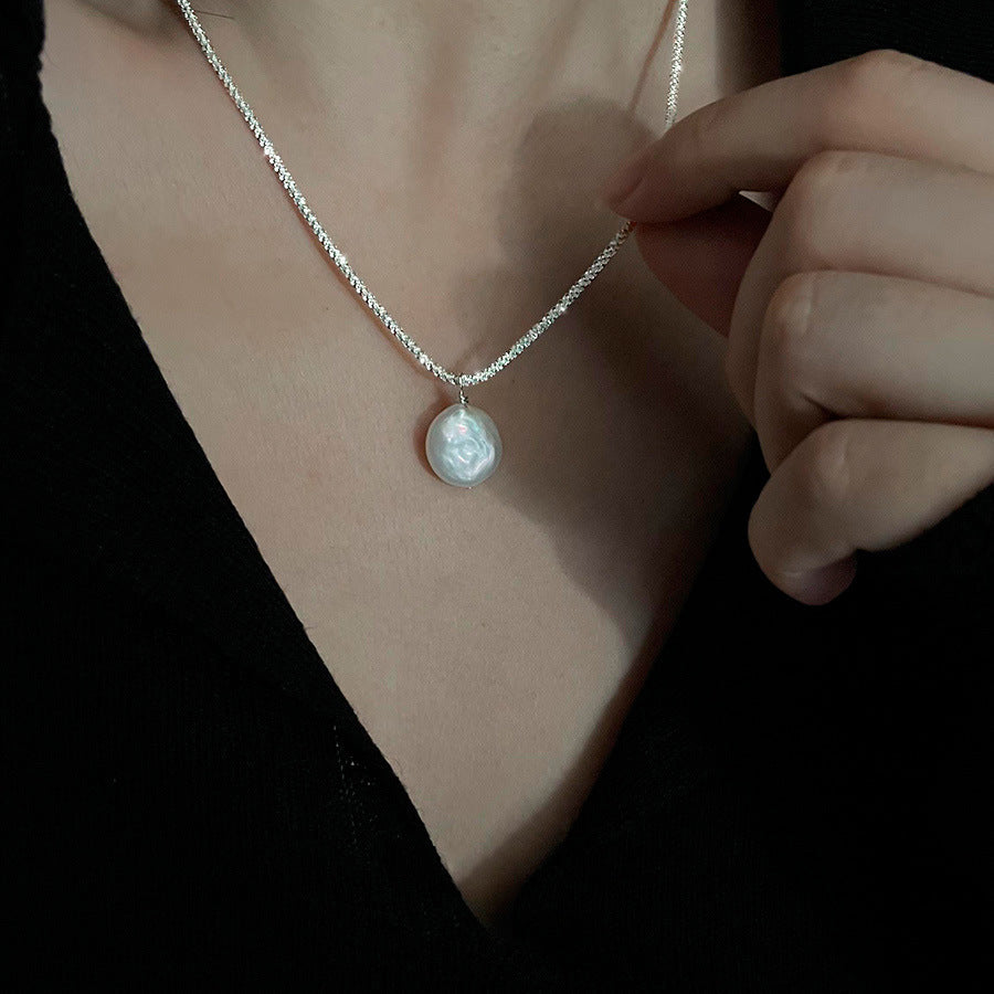 Button Pearl Necklace