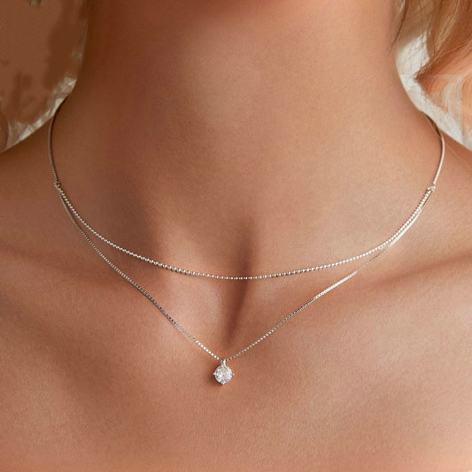 Silver Double-layered Necklace